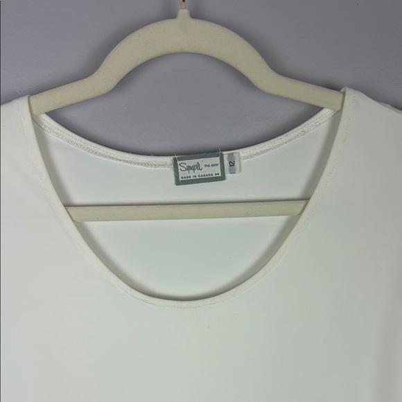 Sympli The Best White Fitted 3/4 Sleeve Top Size 12 - Picture 5 of 8